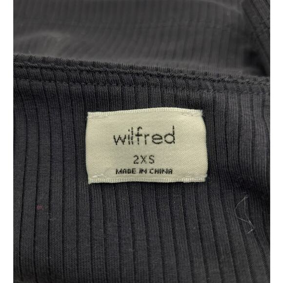 Wilfred Merci Tank Top Black Halter Cropped Ribbed 2XS Max Stretch NWT - Picture 6 of 8